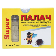 Палач "Super" средство от клопов, тараканов, блох, муравьев, 6 ампул